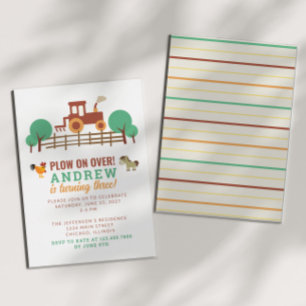 Invitación Plantar sobre la fiesta de cumpleaños del Tractor