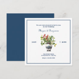 Invitación Plantas con boda de jarrón antiguo