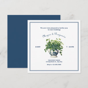 Invitación Plantas con boda de jarrón artístico
