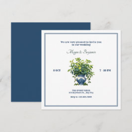 Invitación Plantas con boda de jarrón artístico