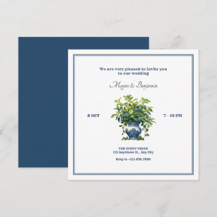 Invitación Plantas con boda de jarrón artístico