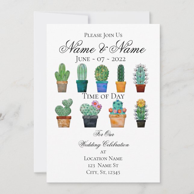 Invitación Plantas de cactus variadas Thunder_Cove (Anverso)