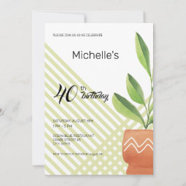 Invitación Plantas de Interior en Macetas de Cerámica Acuarel