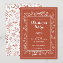 Invitación Plantas de Invierno Fiesta de Navidad Dibujo a Man