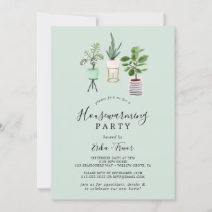 Invitación Plantas de la casa   Fiesta de Calentamiento de Ca
