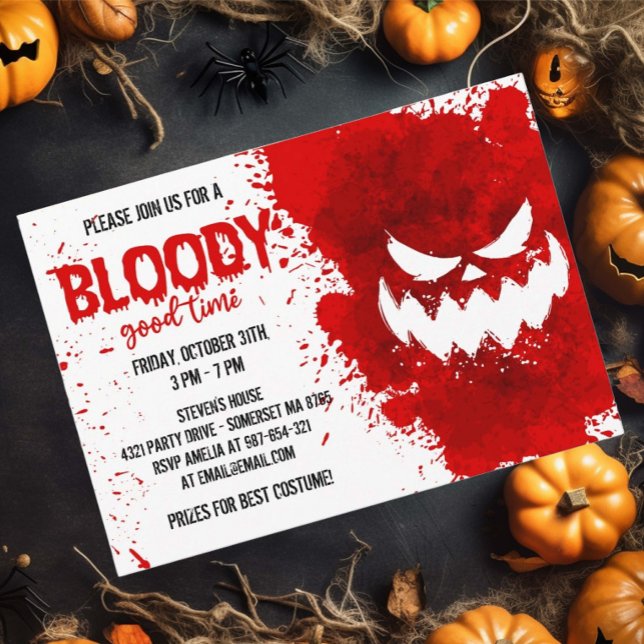 Invitación Plantas de sangre roja Creepy fiesta de Halloween (Subido por el creador)