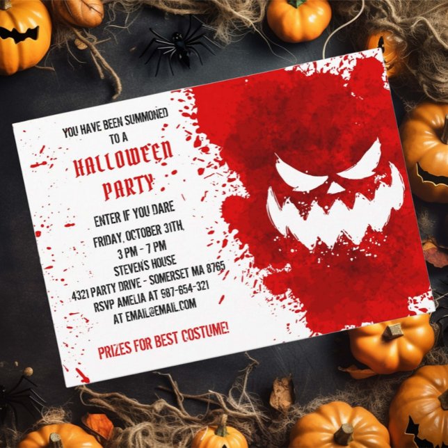 Invitación Plantas de sangre roja Creepy fiesta de Halloween (Subido por el creador)