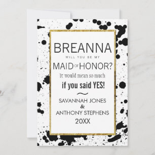 Invitación Plantas de tinta negra y doncella de honor invita