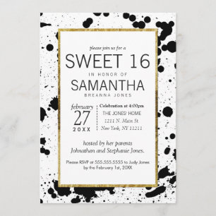 Invitación Plantas de tinta negra y dulces de oro 16 invitaci