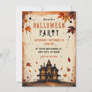 Invitación Plantas De Tinta Y Caída Sale De La Fiesta De Hall