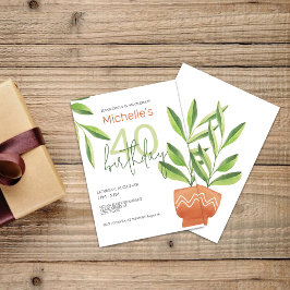 Invitación Plantas Frescas en Macetas de Cerámica Arte de Acu