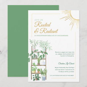 Invitación Plantas Potadas acuarela estudio de la biblia feme