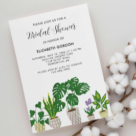 Invitación Plantas Potadas Ducha De Novias Boho Greenery