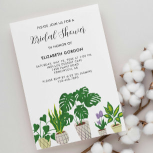 Invitación Plantas Potadas Ducha De Novias Boho Greenery