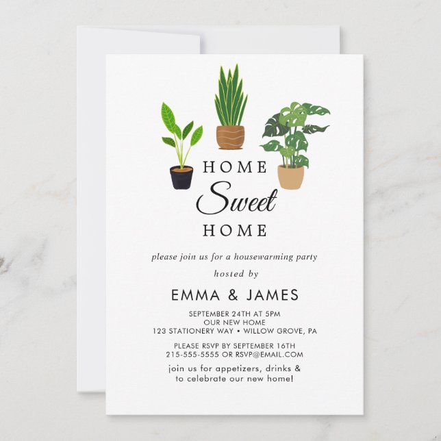 Invitación Plantas potentes "hogar dulce hogar" Calentamiento (Anverso)