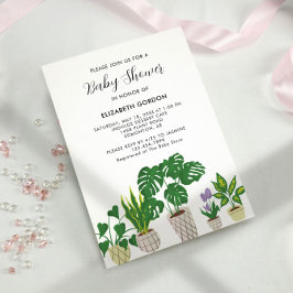 Invitación Plantas potentes vegetación floreciente de Baby Sh