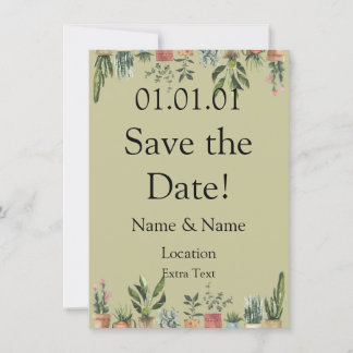 Invitación Plantas protegidas Boho Salven la fecha