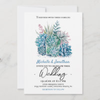 plantas suculentas boda de acuarela