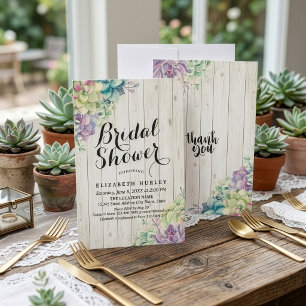 Invitación Plantas Suculentas Elegantes para Despedida de Sol