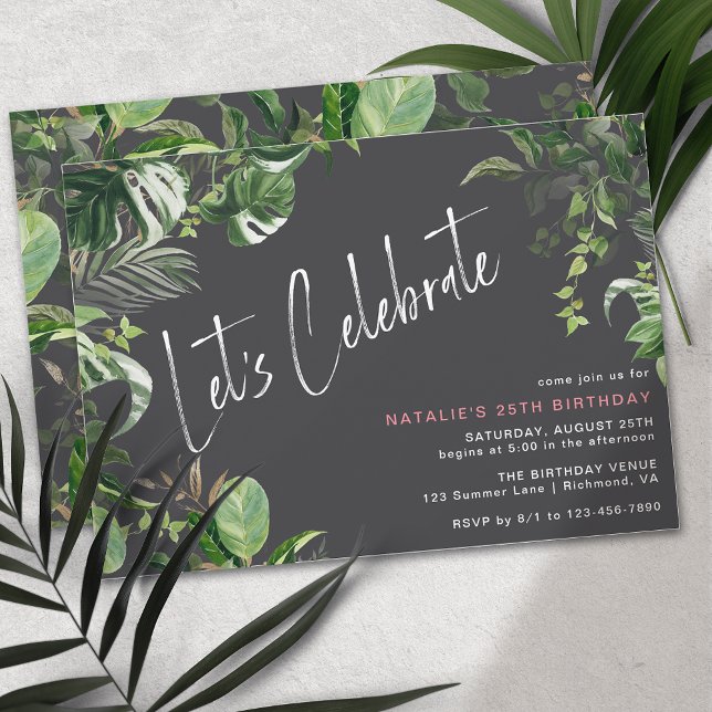 Invitación Plantas tropicales | Nacimiento moderno de cualqui (Subido por el creador)
