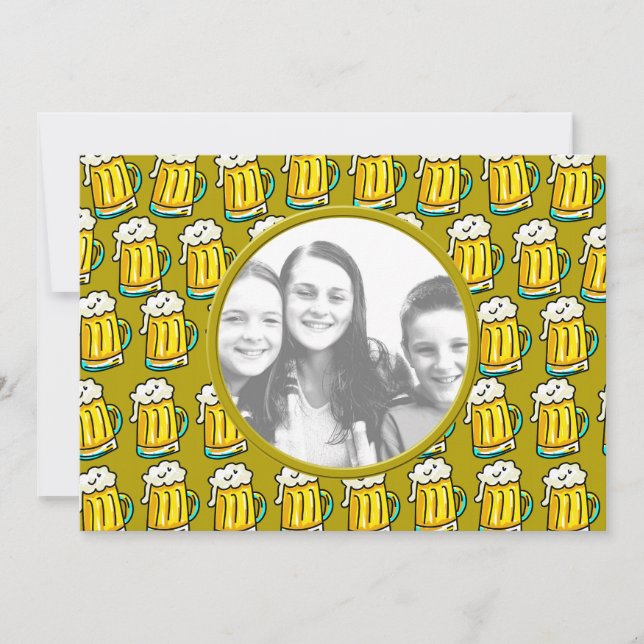 Invitación Plantilla, borde de cerveza (Anverso)