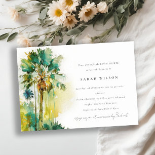 Invitación Plástico tropical verde Palm Tree Bridal Shower