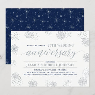 Invitación Plata   Bodas de Plata 25º Aniversario de Boda