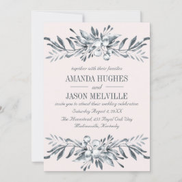 Invitación Plata Botánica | boda de flores PINK