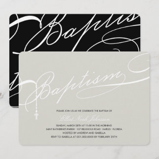 Invitación Plata con guión de la cruz del rosario del