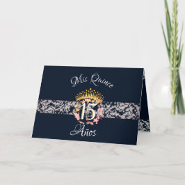 Invitación Plata de Boho Quinceañera Española