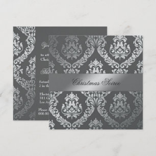 Invitación Plata del carbón de leña del damasco de 311