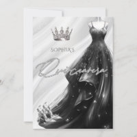 Plata Espuma negra Vestida Quinceañera