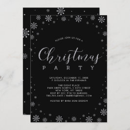 Invitación Plata | Modernos Navidades de copas de nieve Fiest