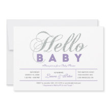 Plata | Niña, Tipografía Moderna Baby Shower