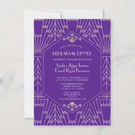 Invitación Plata Púrpura Real Gran Gatsby Ensayo Cena