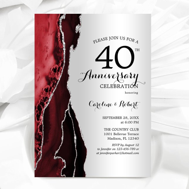 Invitación Plata Red Elegant 40 Aniversario (Subido por el creador)