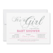Plata & Rosa | Tipografía Chic Ducha de Bebé Niña