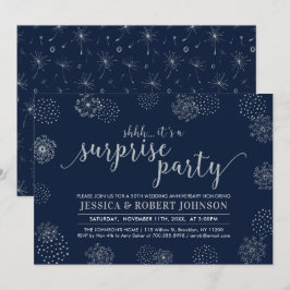 Invitación Plata | Sorpresa moderna 25º aniversario de bodas