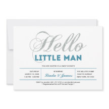 Plata, Verde azulada | Moderna Typography Boy Baby