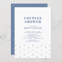 Invitación Plata y azul | Ducha de matrimonio para parejas mo