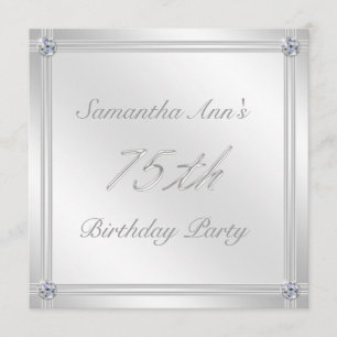 Invitación Plata y fiesta de cumpleaños del efecto del