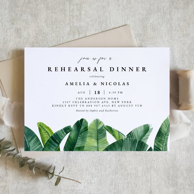 Invitación Plátano acuático Palm deja cena de ensayo (Subido por el creador)
