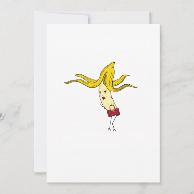 Invitación Plátano glamuroso, tema de plátano (Anverso)