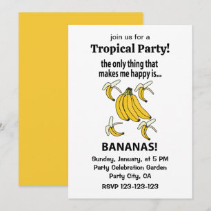 Invitación Plátanos Fruta Divertidos Plátanos