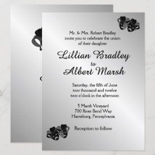 Invitación plateada del Boda del teatro