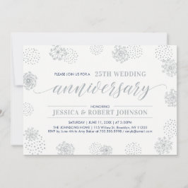 Invitación Plateado | 25º Aniversario Boda de la Floral Moder