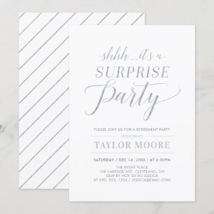 Invitación Plateado   Fiesta de Jubilación Simple Moderno de