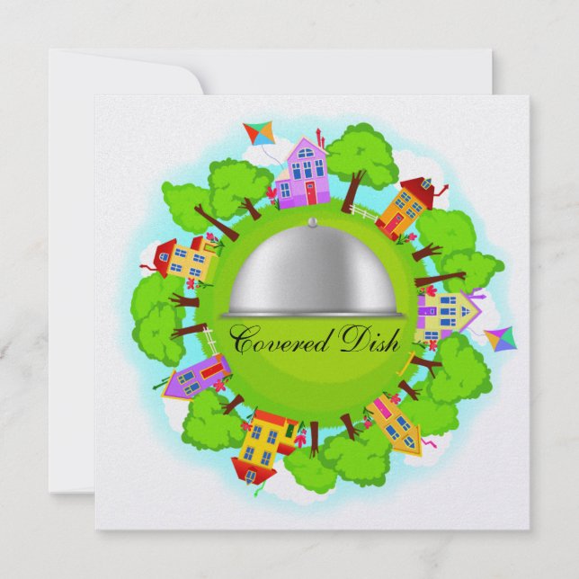 Invitación Plato cubierto - evento de vecindad - SRF (Anverso)