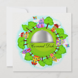 Invitación Plato cubierto - evento de vecindad - SRF