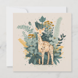 Invitación Platos de papel de jirafa floral lindos